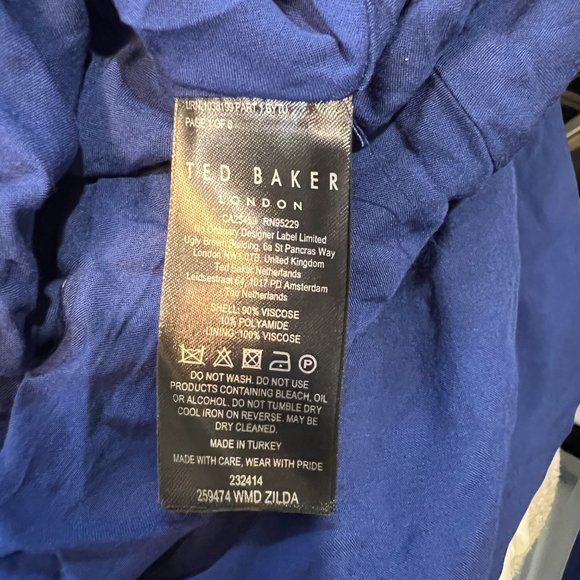 NWOT TED BAKER Zilda-Puff Sleeve Midi with Fixed Wrap‎ Front (5) - Picture 13 of 14